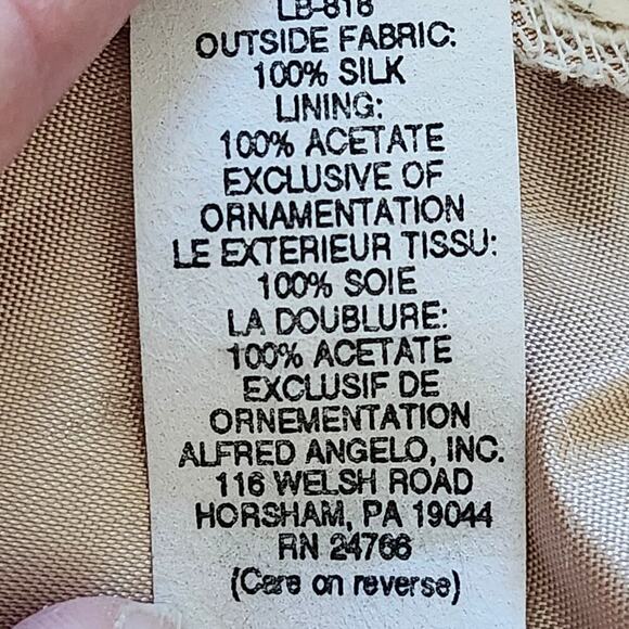 Vintage Alfred Angelo Silk & Embellished Lace Bridesmaid Formal Dress Size Small - Picture 10 of 15